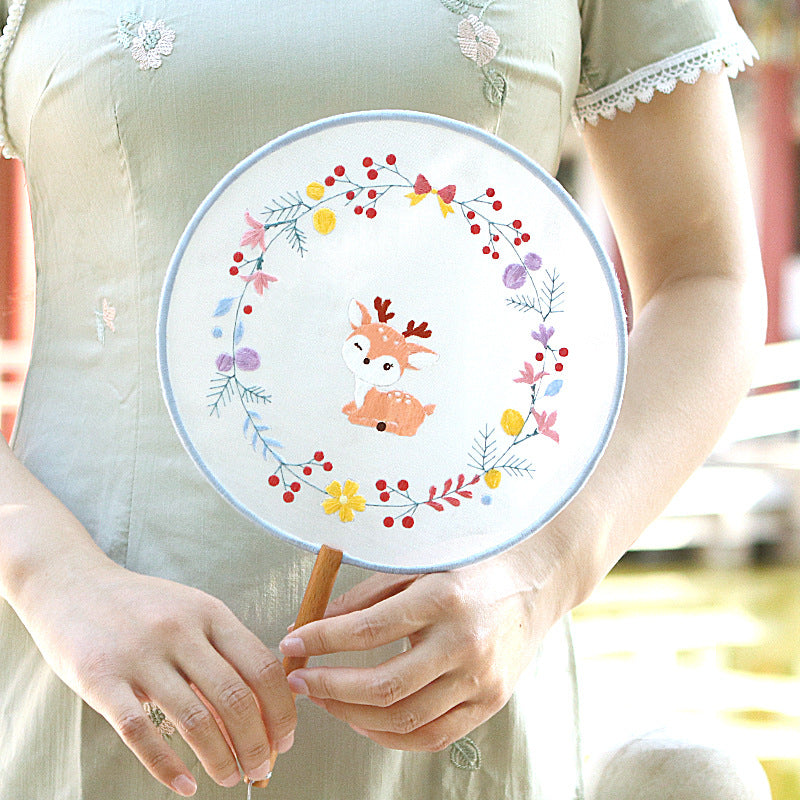 DIY Paket Sulam Tangan Kipas Embroidery Fan Double Side