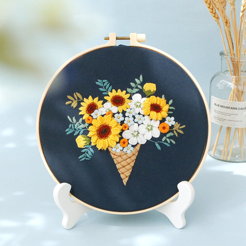 Set Sulam Tangan Pola Pemula Lukisan Hand Embroidery Stater Kit seri F