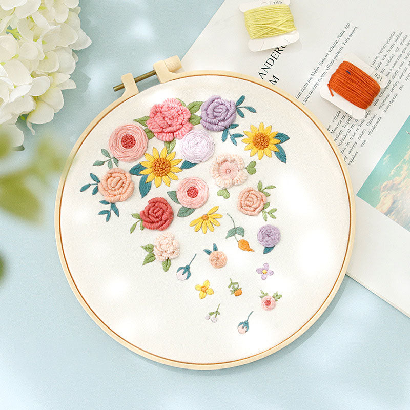 Set Sulam Tangan Pola Pemula Lukisan Hand Embroidery Stater Kit seri F