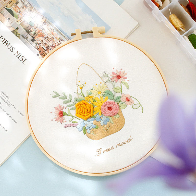 Set Sulam Tangan Pola Pemula Lukisan Hand Embroidery Stater Kit seri F