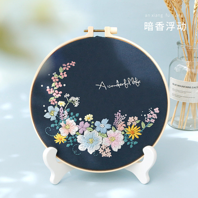 Set Sulam Tangan Pola Pemula Lukisan Hand Embroidery Stater Kit seri D