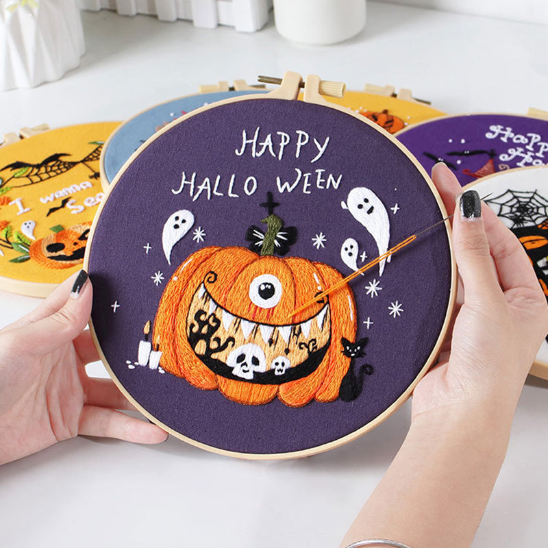 DIY Paket Sulam Tangan Set Menyulam Hand Embroidery Needle Kit Jahit Bordir Halloween Birthday Event