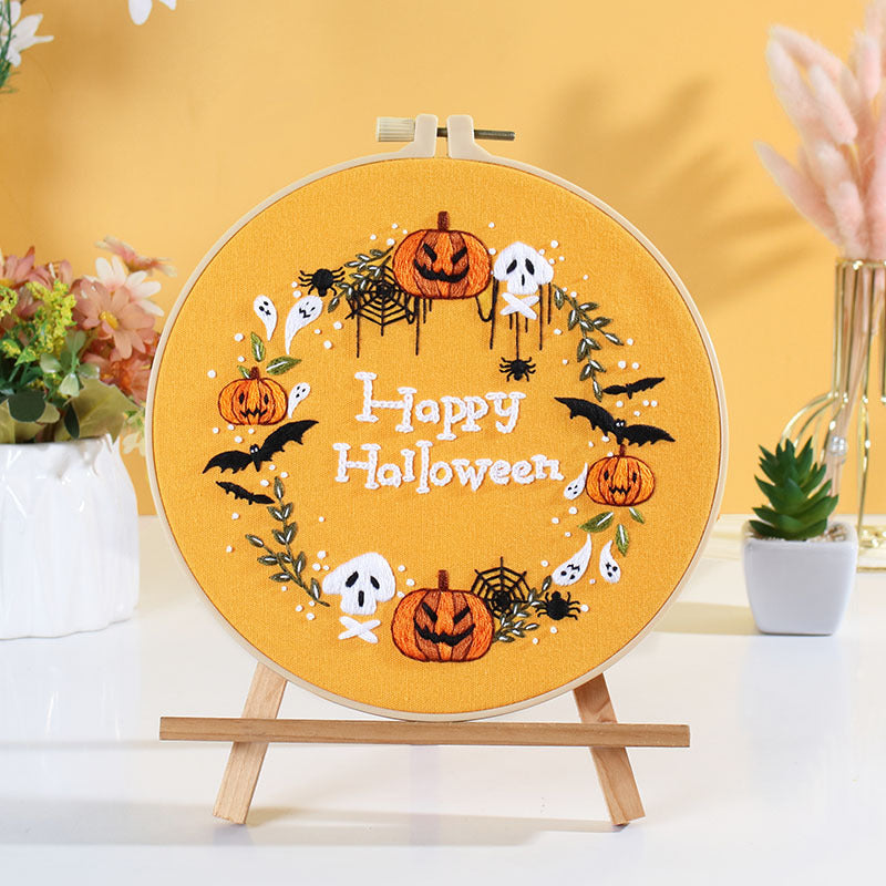 DIY Paket Sulam Tangan Set Menyulam Hand Embroidery Needle Kit Jahit Bordir Halloween Birthday Event