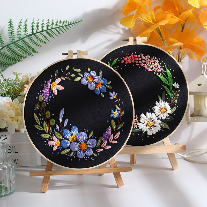 DIY Paket Sulam Tangan Set Menyulam Hand Embroidery Needle Kit Jahit Bordir Flower Bunga 2