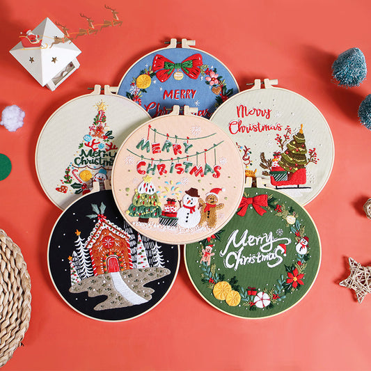DIY Paket Sulam Tangan Set Menyulam Hand Embroidery Needle Kit Jahit Bordir Christian Religi Natal Christmas