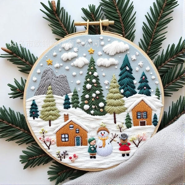 DIY Paket Sulam Tangan Set Menyulam Hand Embroidery Needle Kit Jahit Bordir Christian Religi Natal Christmas
