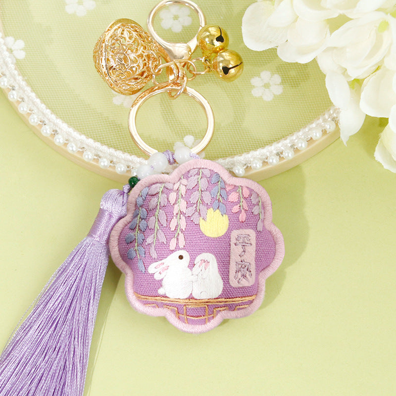 DIY Kit Keychain Handmade Kerajinan Sulam Tangan Gantungan Kunci Mobil Tas B