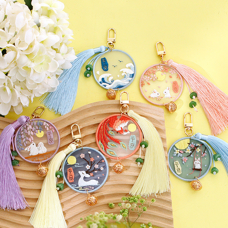 DIY Kit Keychain Handmade Kerajinan Sulam Tangan Gantungan Kunci Mobil Tas