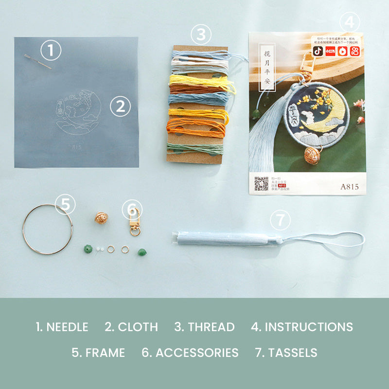 DIY Kit Keychain Handmade Kerajinan Sulam Tangan Gantungan Kunci Mobil Tas