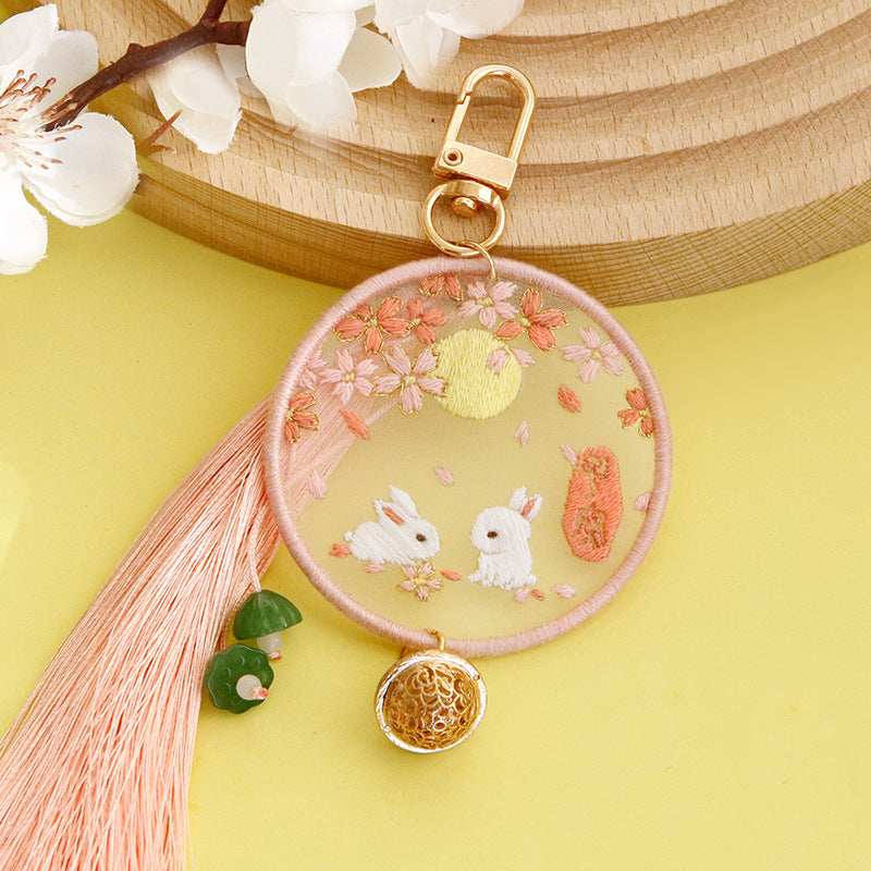 DIY Kit Keychain Handmade Kerajinan Sulam Tangan Gantungan Kunci Mobil Tas