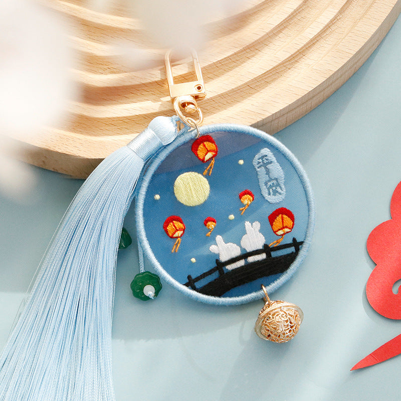 DIY Kit Keychain Handmade Kerajinan Sulam Tangan Gantungan Kunci Mobil Tas