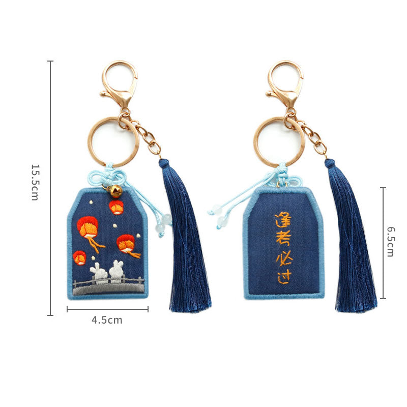 DIY Kit Embroidery Pendant Keychain Kerajinan Tangan Gantungan Kunci Bordir 4