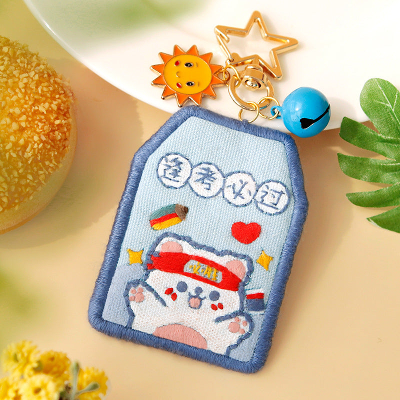 DIY Kit Embroidery Pendant Keychain Kerajinan Tangan Gantungan Kunci Bordir 4