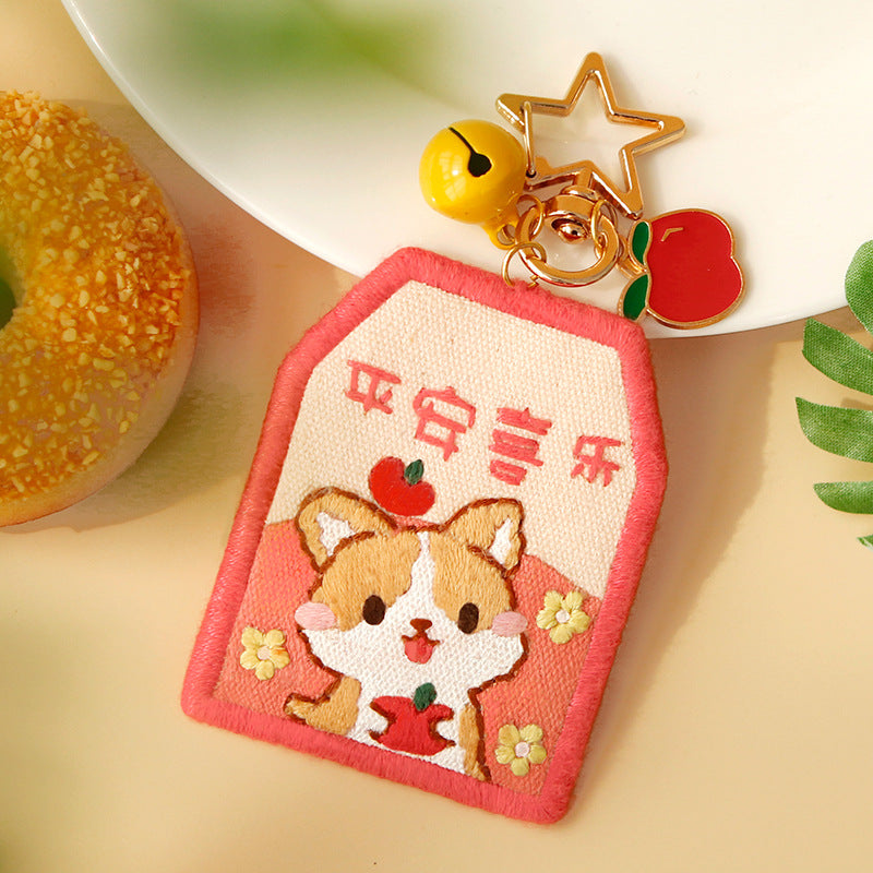 DIY Kit Embroidery Pendant Keychain Kerajinan Tangan Gantungan Kunci Bordir 4