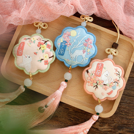 DIY Kit Pendant Handmade Kerajinan Sulam Tangan Gantungan Aksesoris Mobil Tas B