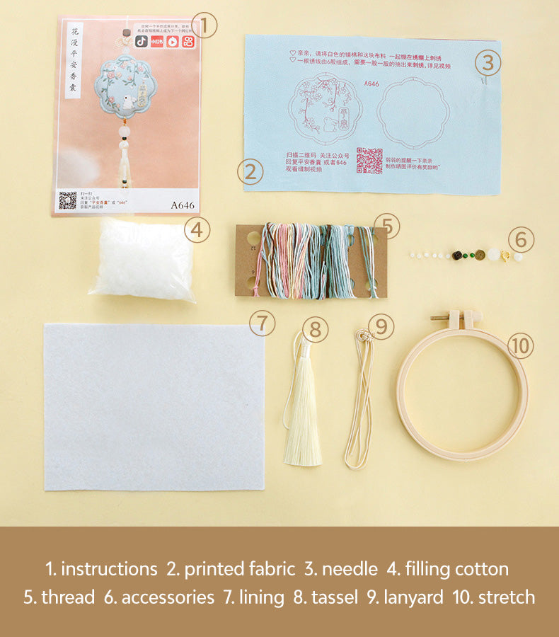 DIY Kit Pendant Handmade Kerajinan Sulam Tangan Gantungan Aksesoris Mobil Tas B