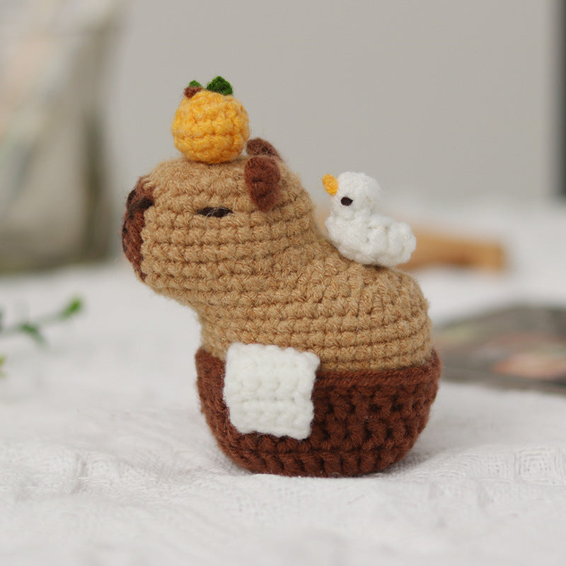 DIY Kit Crochet Amigurumi Rajut Boneka Capybara Kerajinan Tangan