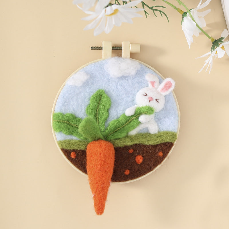 Needle Felt Landscape Set DIY Wool Felting Hoop Kit Handmade Craft Kerajinan Tangan