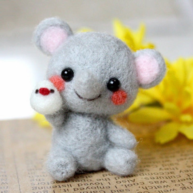 DIY Kit Animal Felt Wool Needle Poke Kerajinan Boneka Animal Hewan Lucu