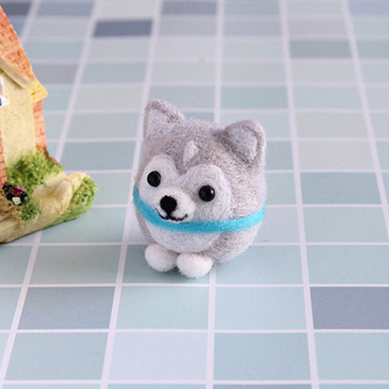Needle Felt Doll DIY Wool Felting Craft Kit Animal Poke Kerajinan Tangan Boneka Anjing Dog