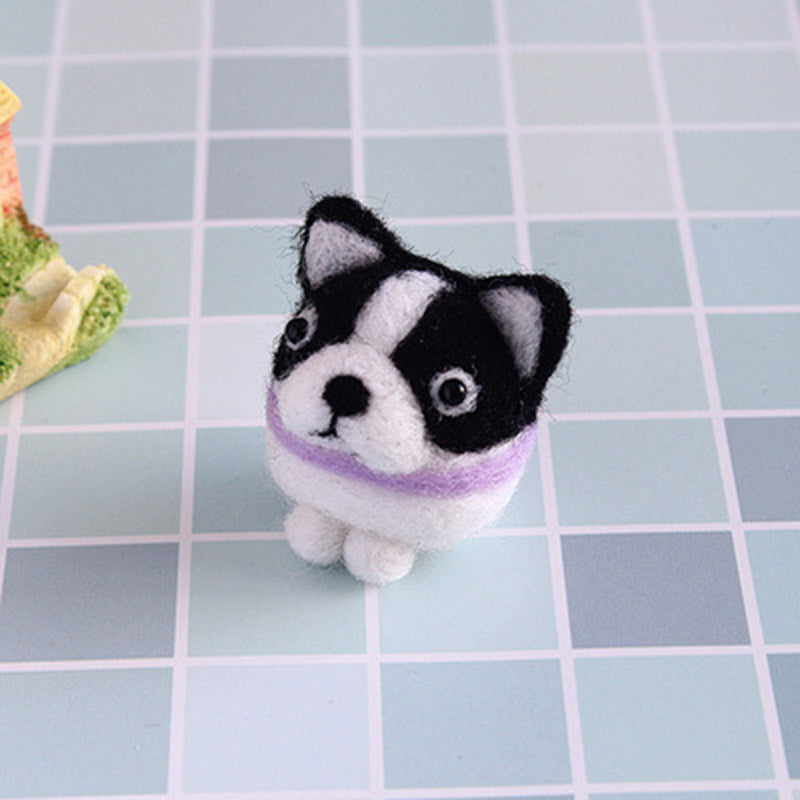 Needle Felt Doll DIY Wool Felting Craft Kit Animal Poke Kerajinan Tangan Boneka Anjing Dog