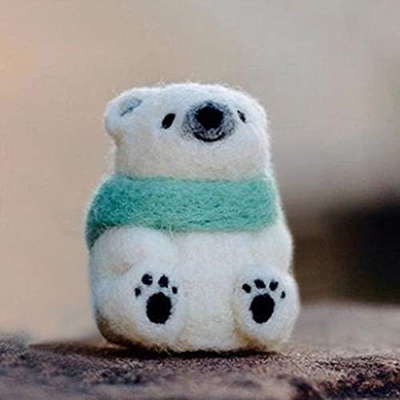 Needle Felt Doll DIY Wool Felting Craft Kit Animal Poke Kerajinan Tangan Boneka Binatang Bear Panda 2