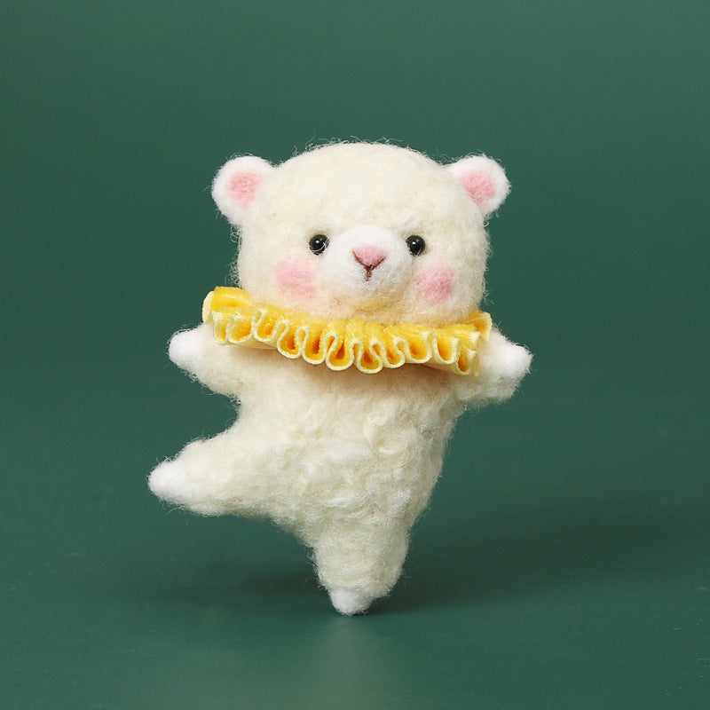 Needle Felt Doll DIY Wool Felting Craft Kit Animal Poke Kerajinan Tangan Boneka Binatang Bear Panda 2
