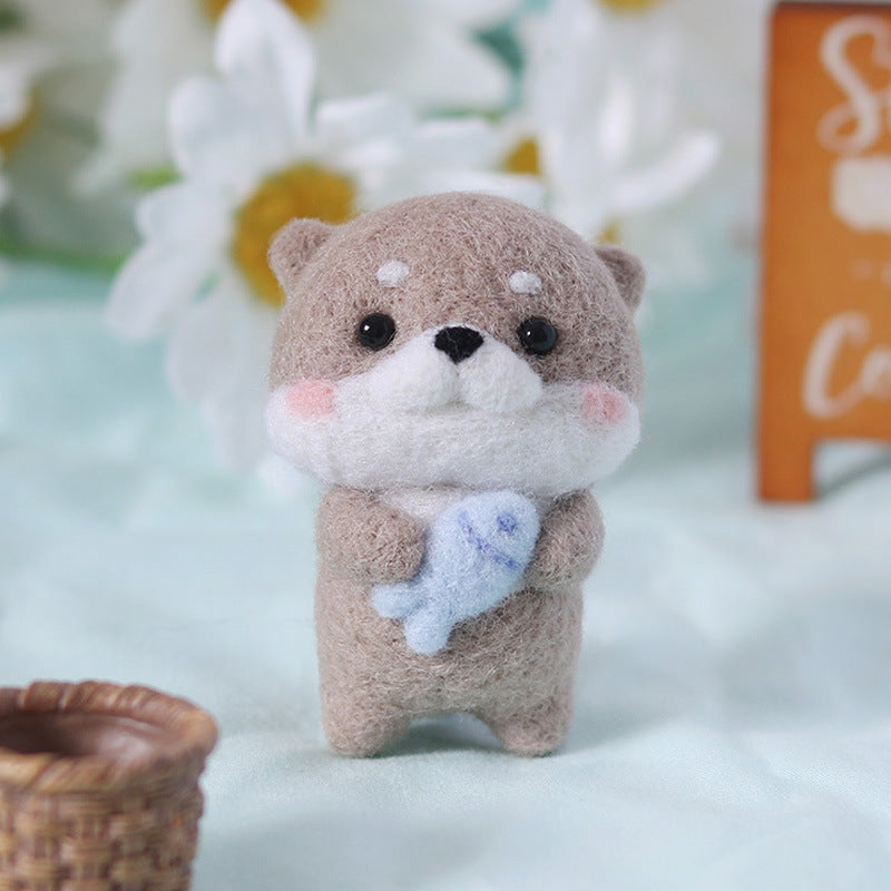DIY Kit Animal Felt Wool Needle Poke Kerajinan Boneka Animal Hewan Lucu