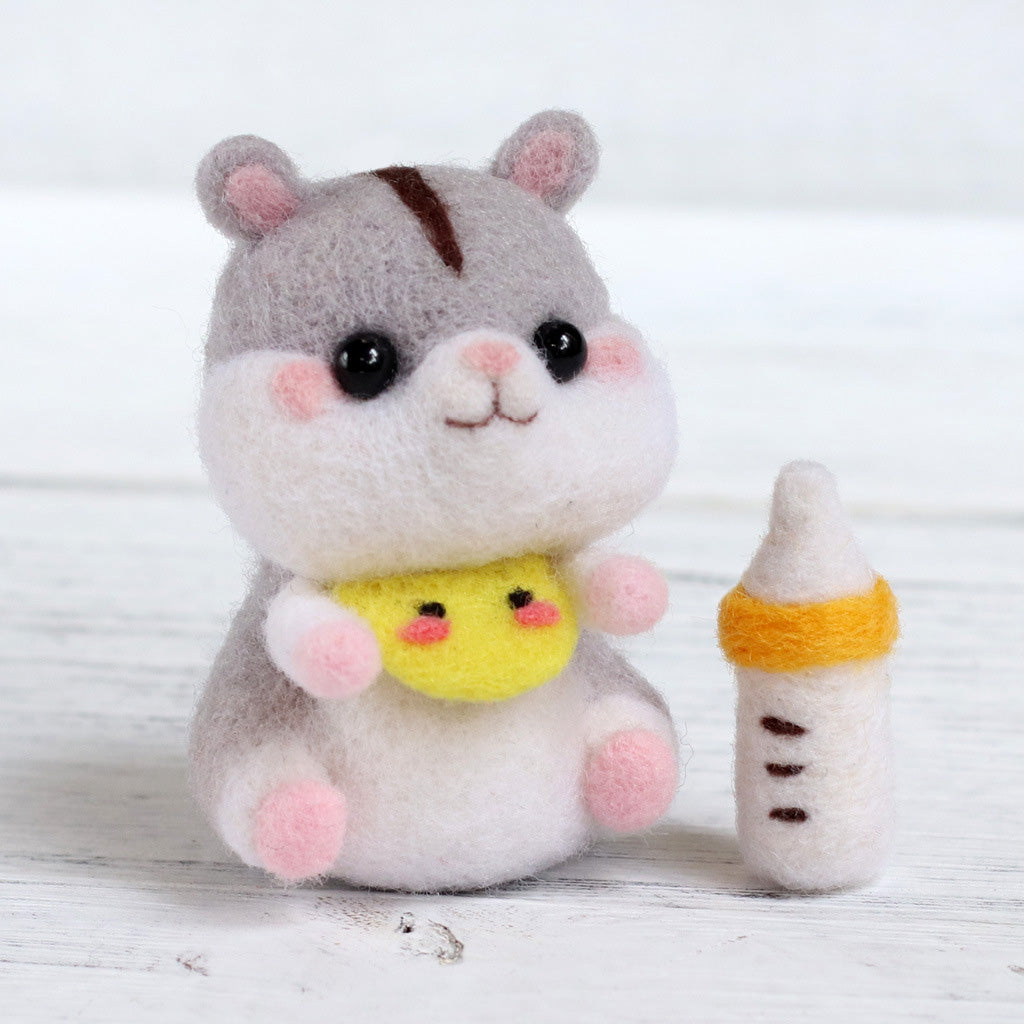 DIY Kit Animal Felt Wool Needle Poke Kerajinan Boneka Hamster Binatang Lucu
