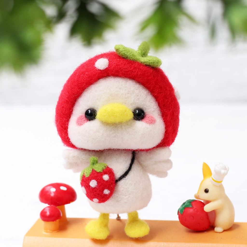 DIY Kit Animal Felt Wool Needle Poke Kerajinan Boneka Hamster Binatang Lucu