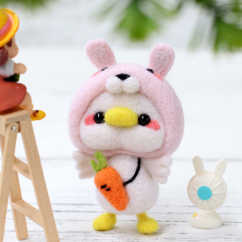 DIY Kit Animal Felt Wool Needle Poke Kerajinan Boneka Hamster Binatang Lucu