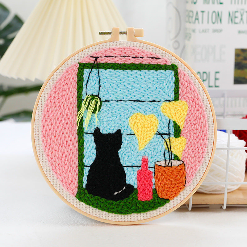 Punch Needle Kit Set Paket DIY Sulam Menyulam Embroidery Big Punch Kerajinan Tangan Seri J