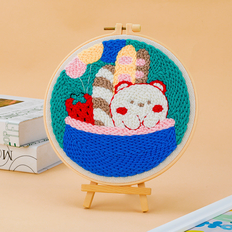 Punch Needle Kit Set Paket DIY Sulam Menyulam Embroidery Big Punch Kerajinan Tangan Seri J
