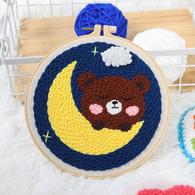 Punch Needle Kit Set Paket DIY Sulam Menyulam Embroidery Big Punch Kerajinan Tangan Seri J