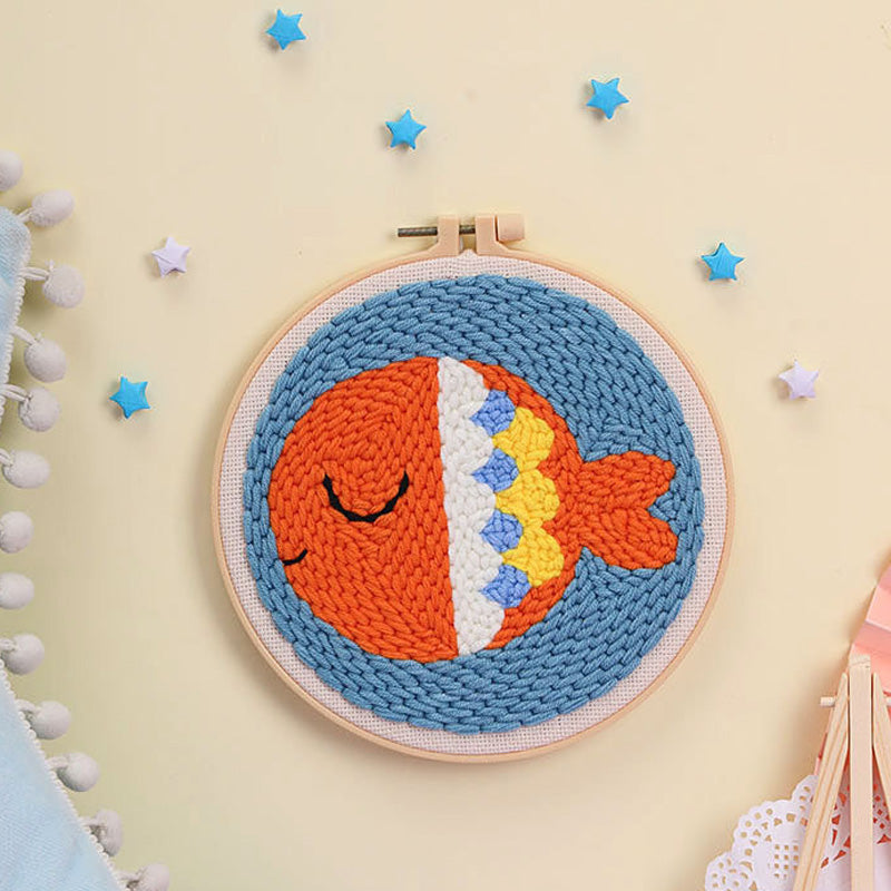Punch Needle Kit Set Paket DIY Sulam Menyulam Embroidery Big Punch Kerajinan Tangan Seri J