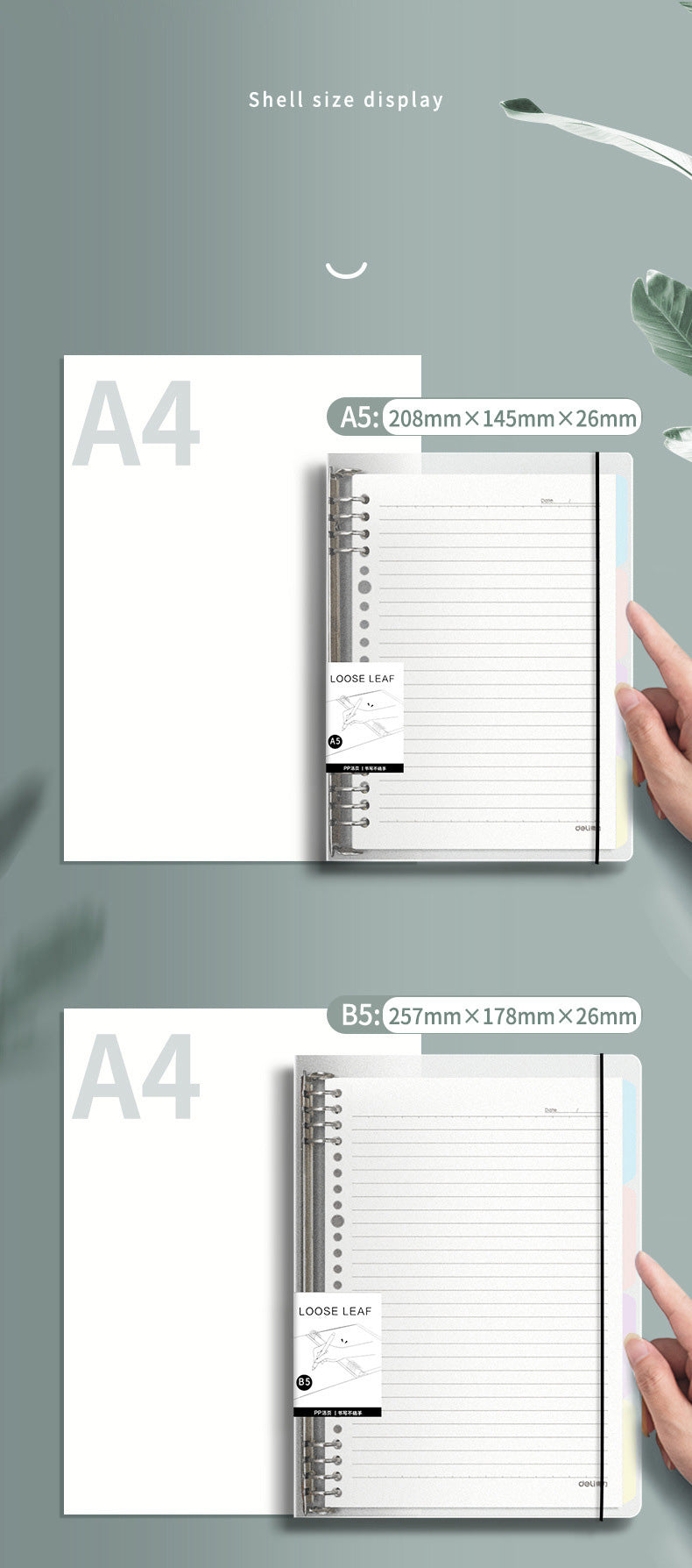 Binder Note A5 Tanpa Ring Tengah Halaman Bergaris SFNLA560