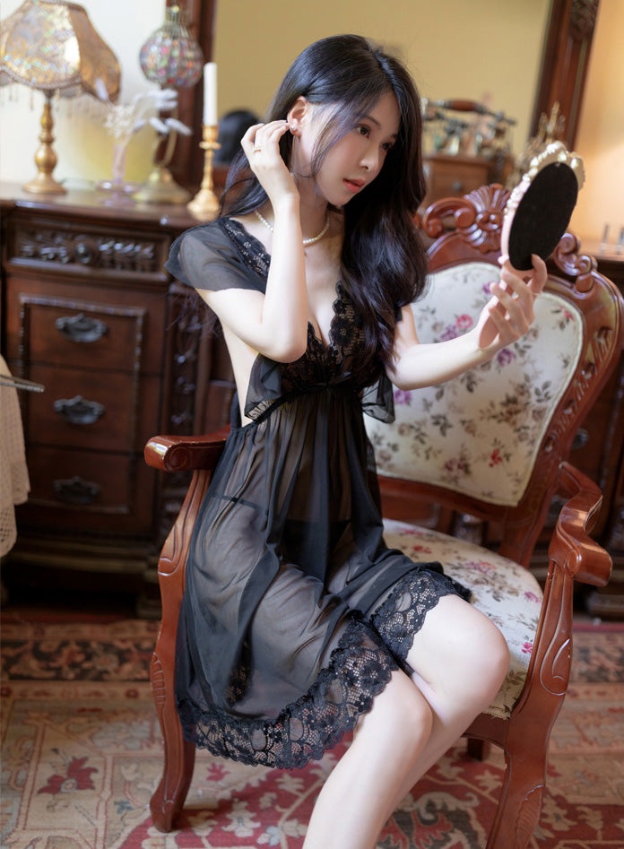 Lingerie Babydoll V and Hem Lace SUD133