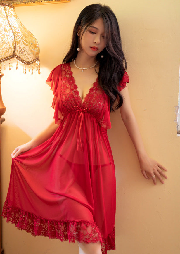 Lingerie Babydoll V and Hem Lace SUD133