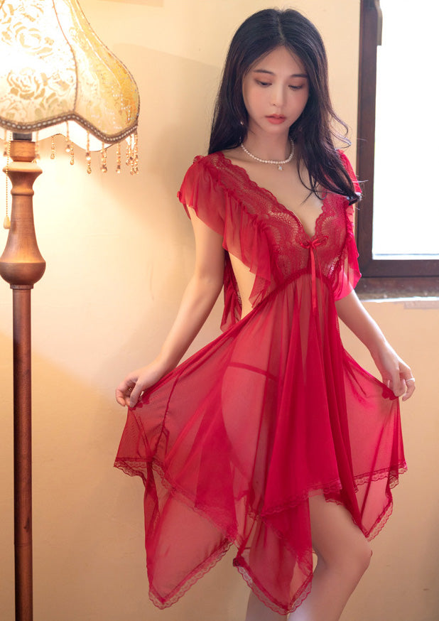 Lingerie Babydoll V Lace Irregular SUD134
