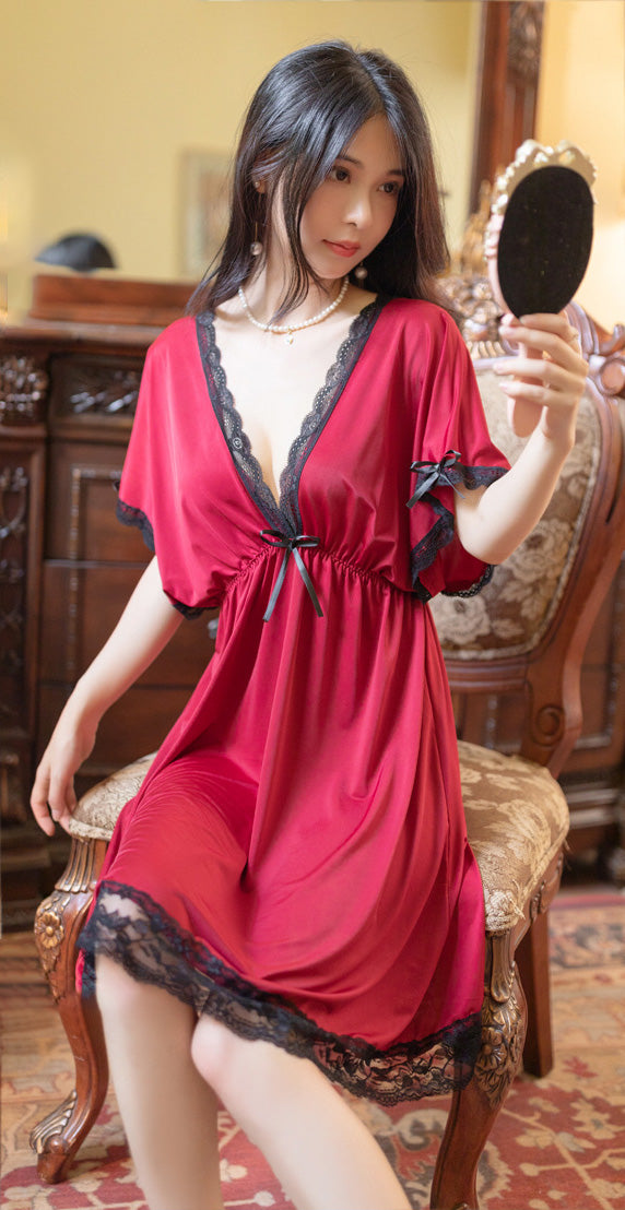 Lingerie Babydoll Deep V Lace Trim SUD139