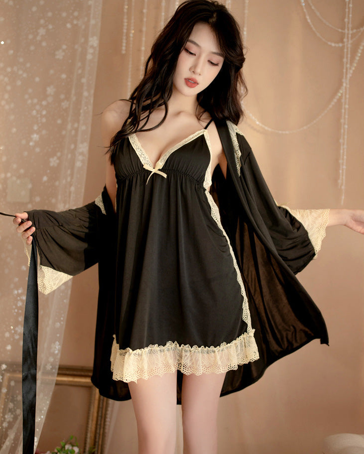 Lingerie Robe and Babydoll Lace Trim SUD140