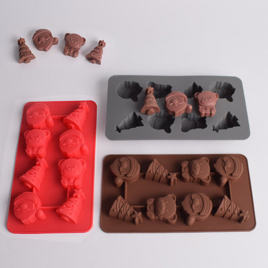 Cetakan Silikon Es Pudding Jelly Coklat Bentuk Tema Natal Gingerbread Man