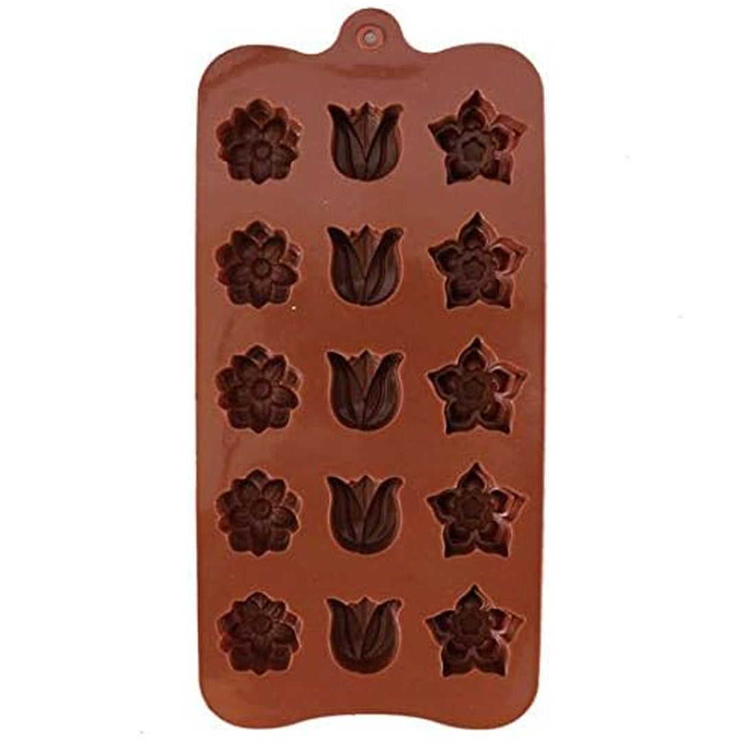 Cetakan Silikon Jelly Coklat Bentuk Bunga Tulip