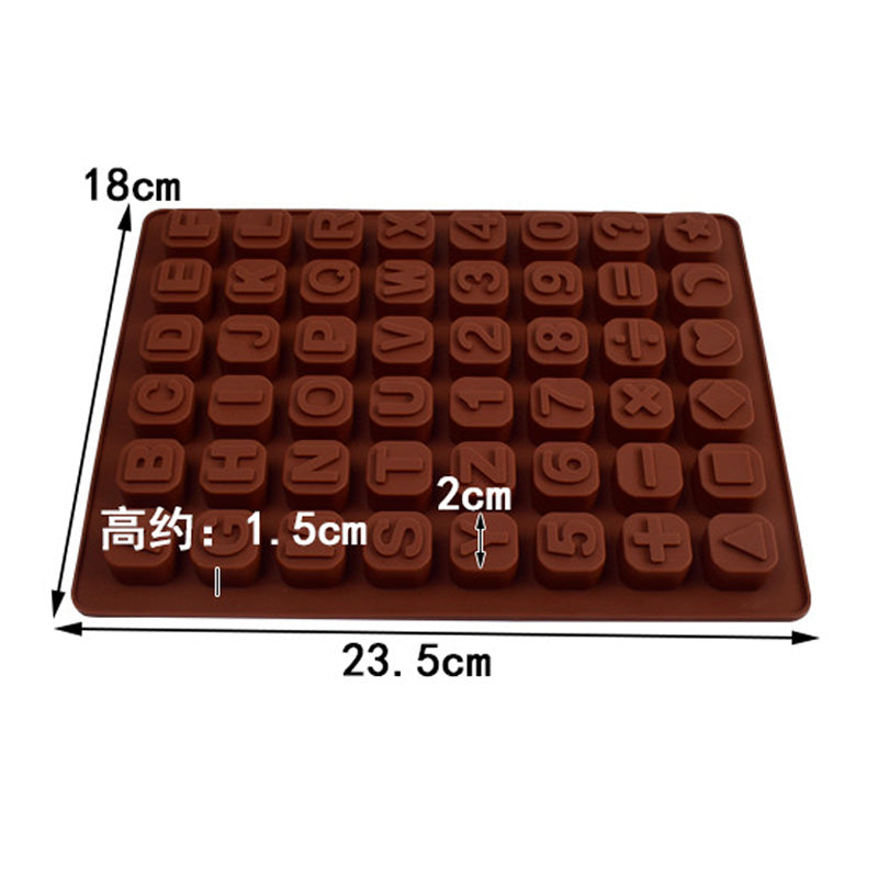 Cetakan Silikon Jelly Coklat Bentuk Alfabet Huruf 48 Kotak