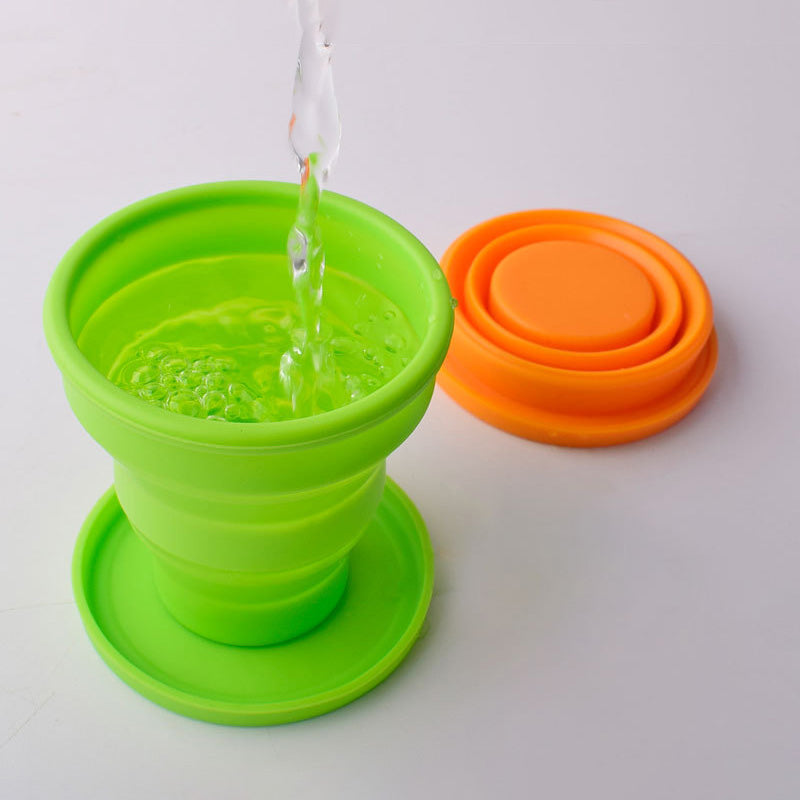 Gelas Lipat Silikon Foldable Portable Travel Cup Cangkir Tarik