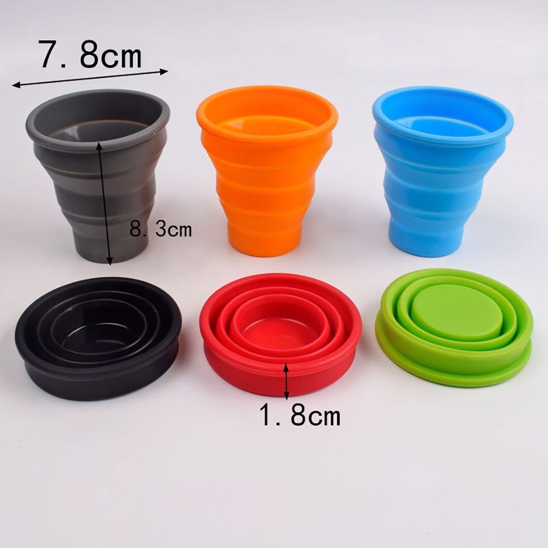 Gelas Lipat Silikon Foldable Portable Travel Cup Cangkir Tarik