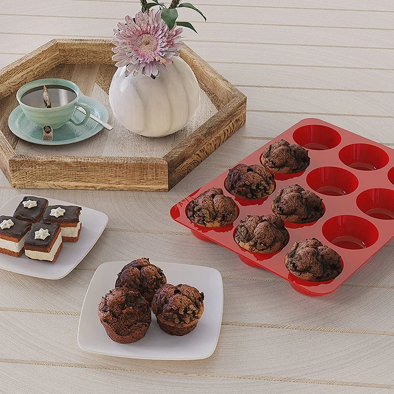 Cetakan Puding Silikon 12 Lub 24 Lubang Kue Mangkok Bulat Kecil Muffin Cupcake Silicone Mold TCK27663
