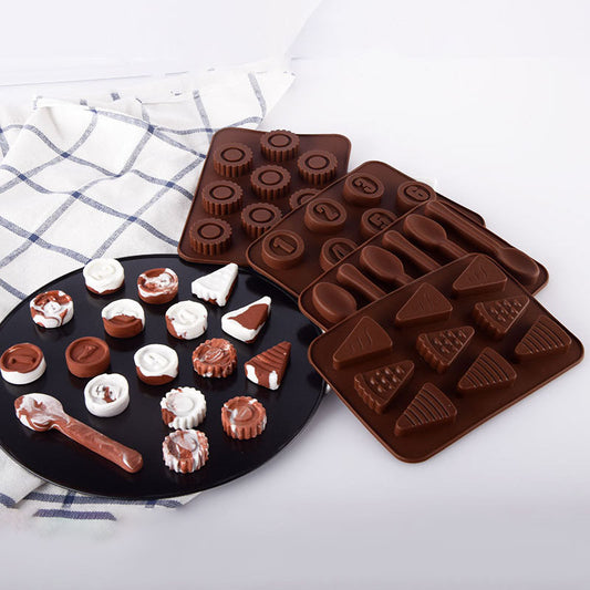 Cetakan Silikon Es Pudding Jelly Coklat Bentuk Sunflower Pizza Angka Sendok Number Spoon Kartu Remi Botol