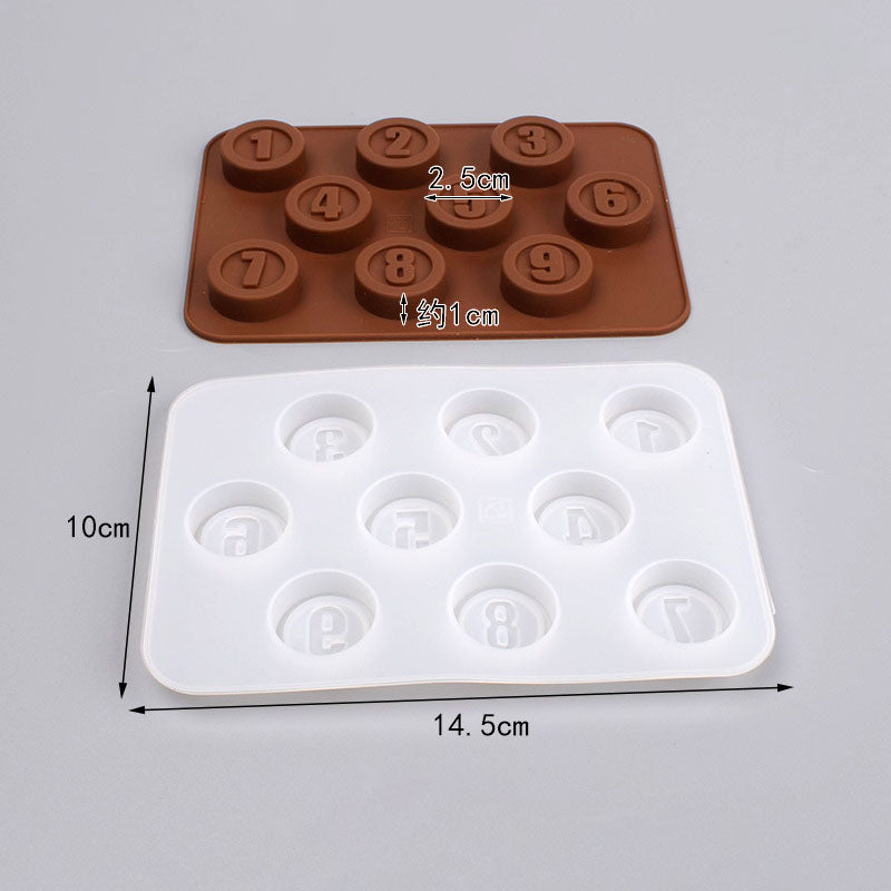 Cetakan Silikon Es Pudding Jelly Coklat Bentuk Sunflower Pizza Angka Sendok Number Spoon Kartu Remi Botol
