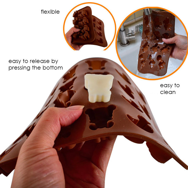Cetakan Silikon Es Pudding Jelly Coklat Bentuk Binatang Dinosaurus Animal